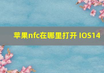 苹果nfc在哪里打开 IOS14